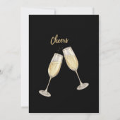 Elegantes Gold Champagne New Year Party Einladung (Rückseite)