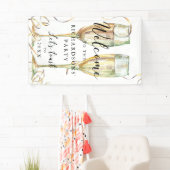 Elegantes Gold Champagne Party Willkommensbanner Banner (Insitu)