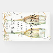Elegantes Gold Champagne Party Willkommensbanner Banner (Horizontal)