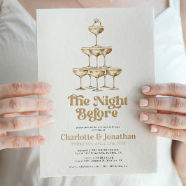 Elegantes Gold Champagne Retro Probe Abendessen Einladung