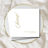 Elegantes Gold "Cheers"! Personalisierte Weiße Hoc Serviette