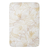 Elegantes Gold Cherry Blossom Blume Weißes Design Badematte (Vorderseite Vertikal)