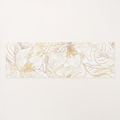 Elegantes Gold Cherry Blossom Blume Weißes Design Yogamatte (Rückseite (Horizontal))