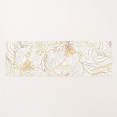 Elegantes Gold Cherry Blossom Blume Weißes Design Yogamatte (Vorderseite (Horizontal))