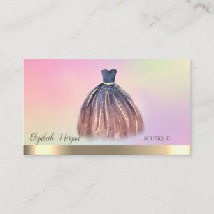 Elegantes Gold, Chic Kleid Holografisch Visitenkarte