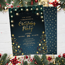 Elegantes Gold Christmas House Corporate Party Einladung