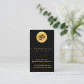 Elegantes Gold Circle OM Logo Black Yoga Visitenkarte (Stehend Vorderseite)