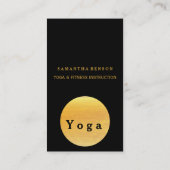 Elegantes Gold Circle OM Logo Black Yoga Visitenkarte (Rückseite)