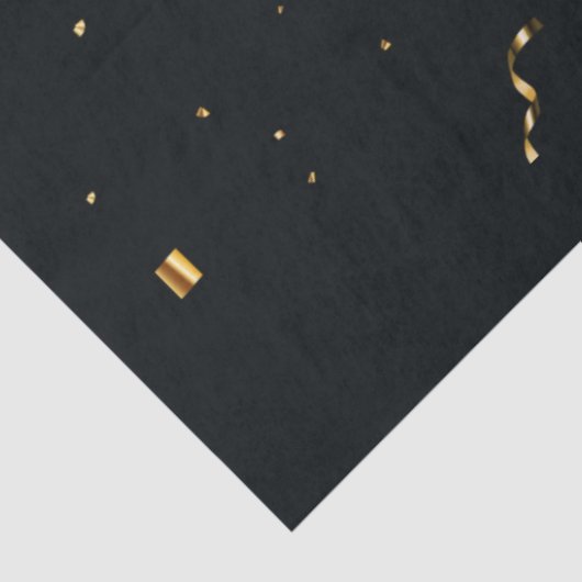 Elegantes Gold Confetti Black Tissue Seidenpapier (Ausschnitt)