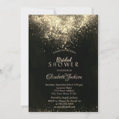 Elegantes Gold Confetti Brautparty Einladung (Vorderseite)