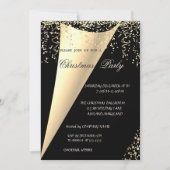 Elegantes, Gold Confetti Company Weihnachts-Party Einladung (Vorderseite)
