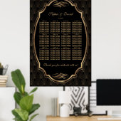 Elegantes Gold Confetti Liebe Burgundy Seating Cha Poster (Heimbüro)