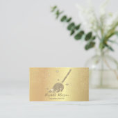Elegantes Gold Confetti ReinigungsHouse Visitenkarte (Stehend Vorderseite)