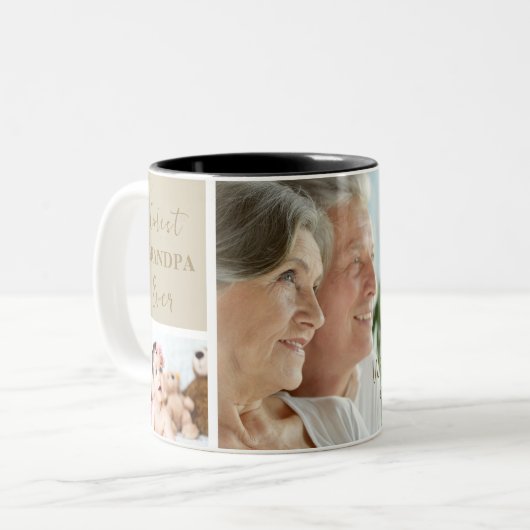 Elegantes Gold Coolste Großeltern je Foto Zweifarbige Tasse (Vorderseite Links)
