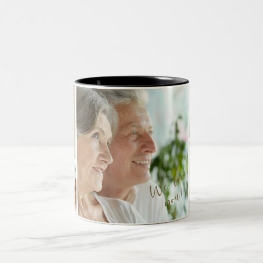 Elegantes Gold Coolste Großeltern je Foto Zweifarbige Tasse (Mittel)