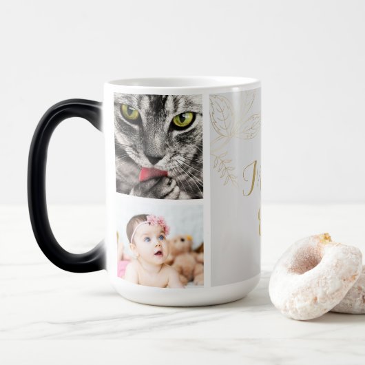 Elegantes Gold Coolste Mama je Foto Verwandlungstasse (Mit Donut)