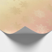 Elegantes Gold & Copper Snowflake Weihnachtsmuster Geschenkpapier (Ecke)