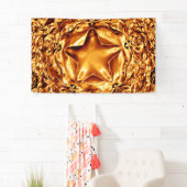Elegantes Gold Copper Weihnachts-Star-Chic-Banner Banner (Insitu)