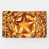 Elegantes Gold Copper Weihnachts-Star-Chic-Banner Banner (Horizontal)