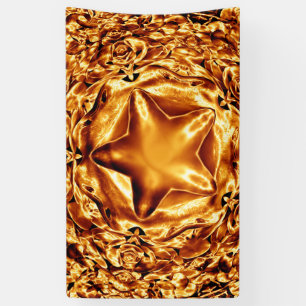 Elegantes Gold Copper Weihnachts-Star-Chic-Banner Banner