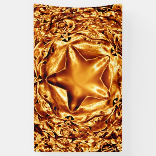 Elegantes Gold Copper Weihnachts-Star-Chic-Banner Banner (Vertikal)