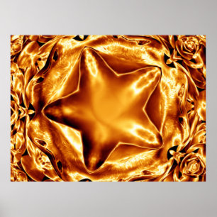 Elegantes Gold Copper Weihnachts-Star Chic Poster