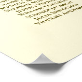 Elegantes Gold Cream 16 Table Wedding Seating Char Poster (Ecke)