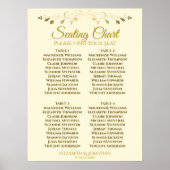 Elegantes Gold & Creme 4 Table Wedding Chart Poster (Vorne)