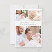 Elegantes Gold Cross Greenerity Wreath Foto Taufe Dankeskarte (Rückseite)