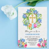 Elegantes Gold Cross Ostereier Einladung