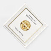 Elegantes Gold Cross und Chalice Katholische Hochz Serviette (Ecke)