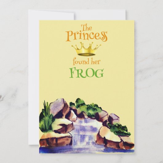 Elegantes Gold Crown Princess Frog Brautparty Einladung (Rückseite)