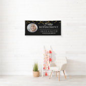 Elegantes Gold Custom Foto Retirement Party Banner (Insitu)