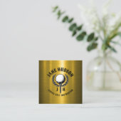 Elegantes Gold Custom Golf Monogram Design Quadratische Visitenkarte (Stehend Vorderseite)