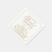 Elegantes Gold Dahlia Floral Brautparty Serviette (Ecke)