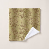 Elegantes Gold Damask Bad Badhandtuch Set (Waschlappen)
