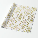Elegantes Gold Damask Blumenmuster Hochzeitswrappi Geschenkpapier<br><div class="desc">Hochzeitsgeschenk in einem Imitat goldenes Damastmuster Blumenmuster macht eine phantastische Präsentation. Ideal für Neuvermählte,  Brautpartys,  Polterabende,  neue Zuhause,  Verlobung-Duschen und vieles mehr.</div>