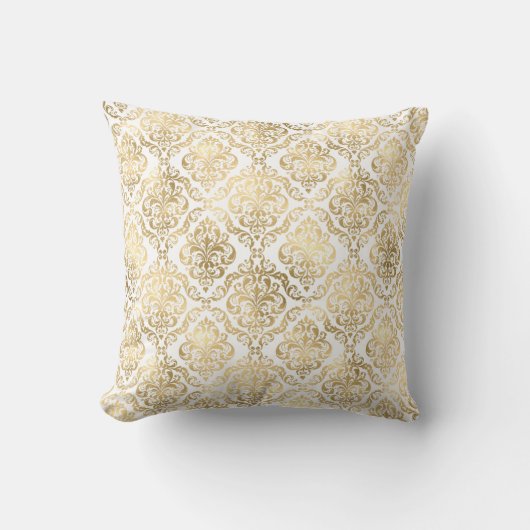 Elegantes Gold Damask Kissen (Vorderseite)