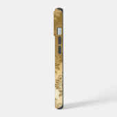 Elegantes Gold-Damaskus-Muster-Monogramm iPhone 15 Hülle (Linke Seite)