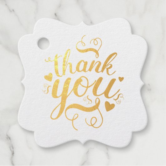 Elegantes Gold Danke, dass Sie Foil Gefälligkeitst Geschenkanhänger (Vorderseite)