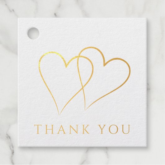 Elegantes Gold Danke, dass Sie Foil Gefälligkeitst Geschenkanhänger (Vorderseite)