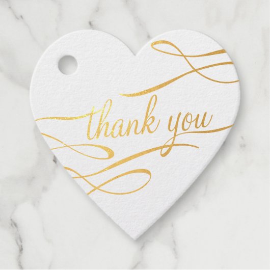 Elegantes Gold Danke, dass Sie Foil Gefälligkeitst Geschenkanhänger (Vorderseite)