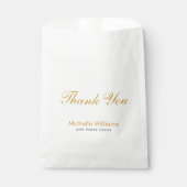 Elegantes Gold-Dankeschön-Skript personalisiert Geschenktütchen (Vorderseite)