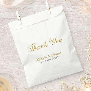 Elegantes Gold-Dankeschön-Skript personalisiert Geschenktütchen
