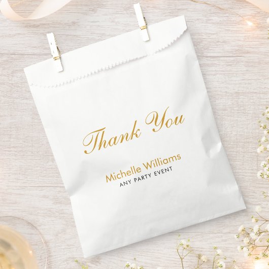Elegantes Gold-Dankeschön-Skript personalisiert Geschenktütchen