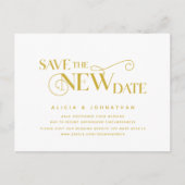 Elegantes Gold, das neue Datum Gerettet, Zurückste Postkarte (Vorderseite)