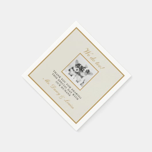 Elegantes Gold, das wir zu Hundebütchen tun Hochze Serviette (Ecke)