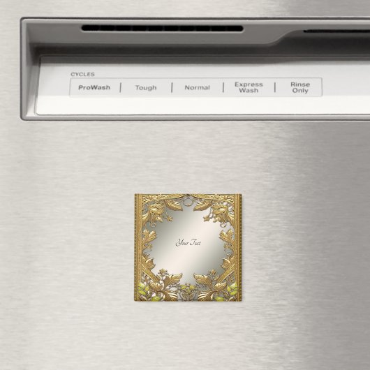Elegantes Gold Decorative Blumenmagnet Magnet (In Situ (Geschirrspüler))