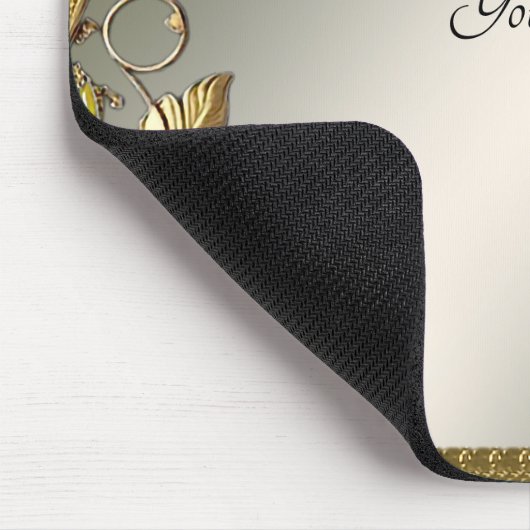 Elegantes Gold Decorative Blumenmousepad Mousepad (Ecke)