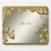 Elegantes Gold Decorative Blumenmousepad Mousepad (Vorne)
